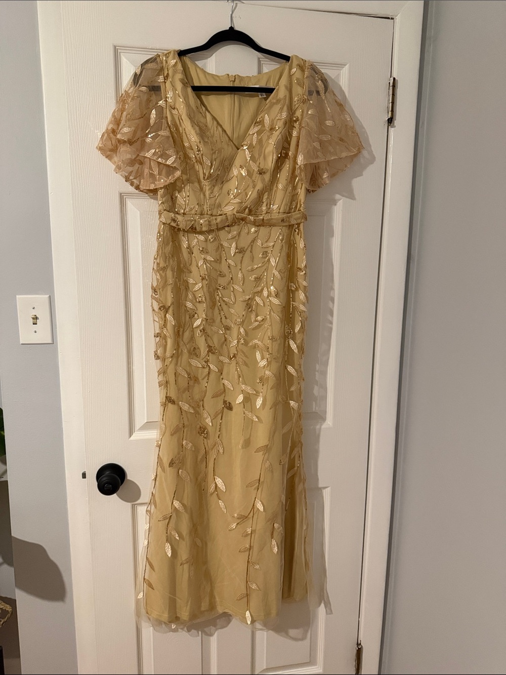 Gold/Champagne Embellished Evening Gown